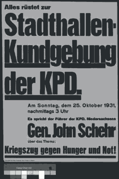 Plakat Kundgebung der KPD